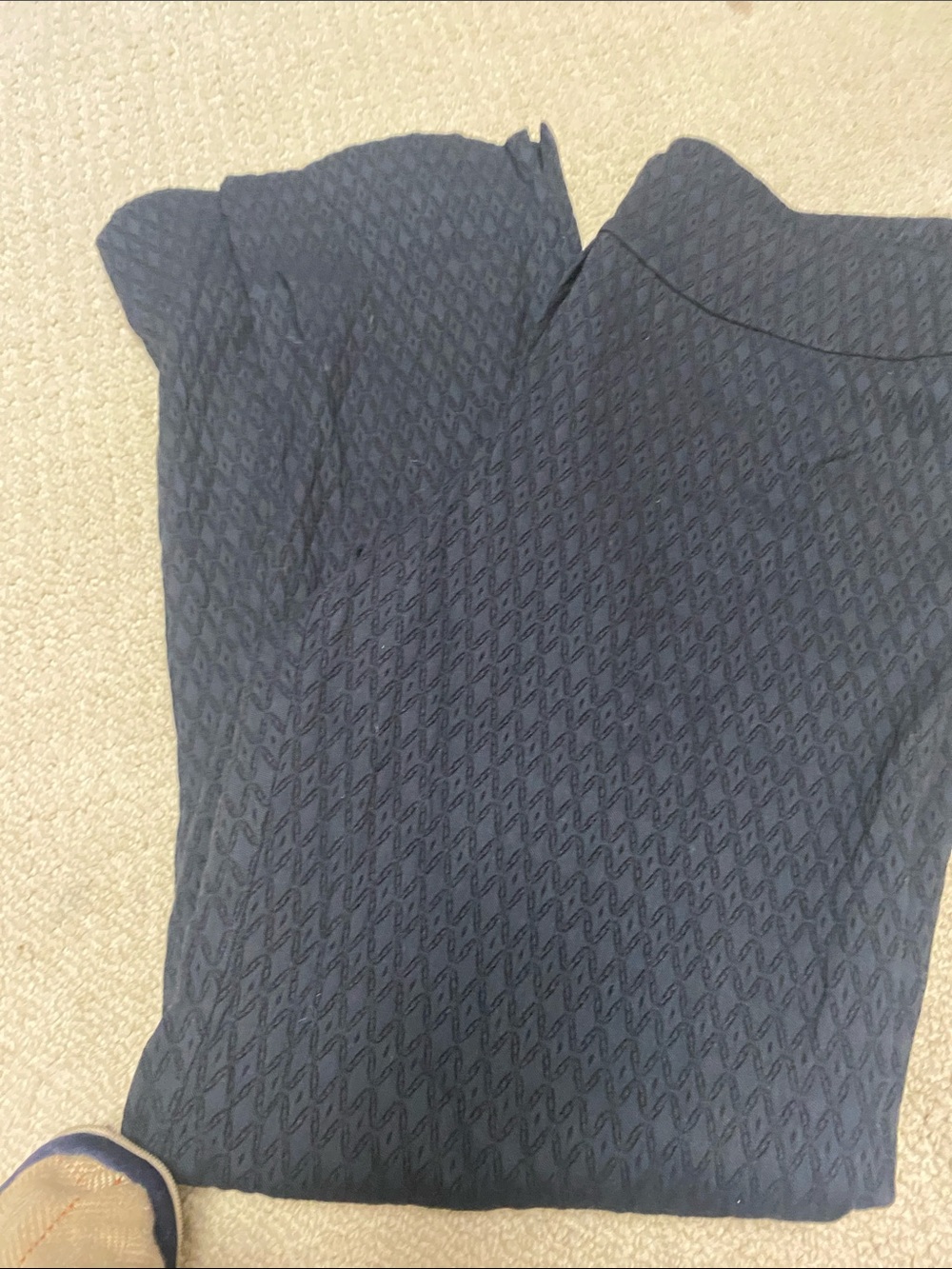 Women's Navy Textured Capris
